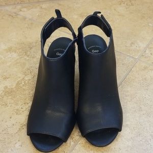 Gap Black open toe booties. Size 8. Never worn